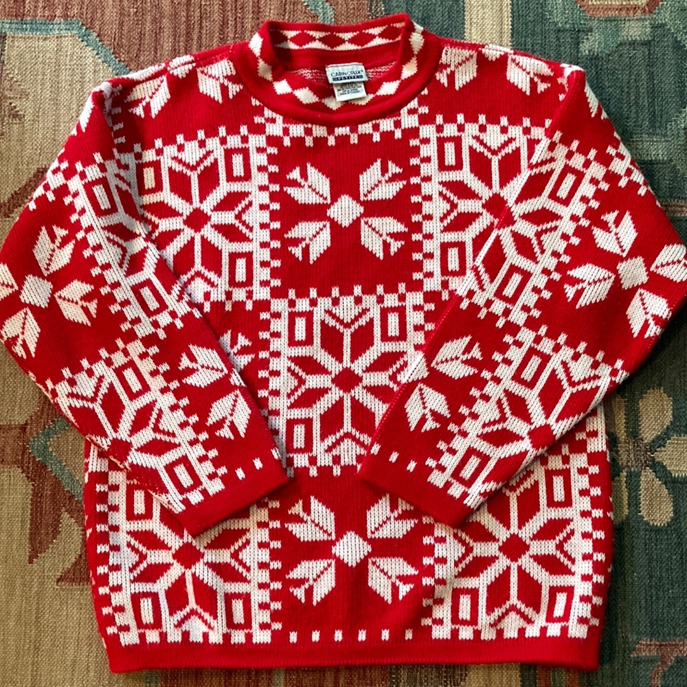 Vintage Cabin Creek Holiday/Ugly Christmas Sweater Petite Med Made in USA Vtg